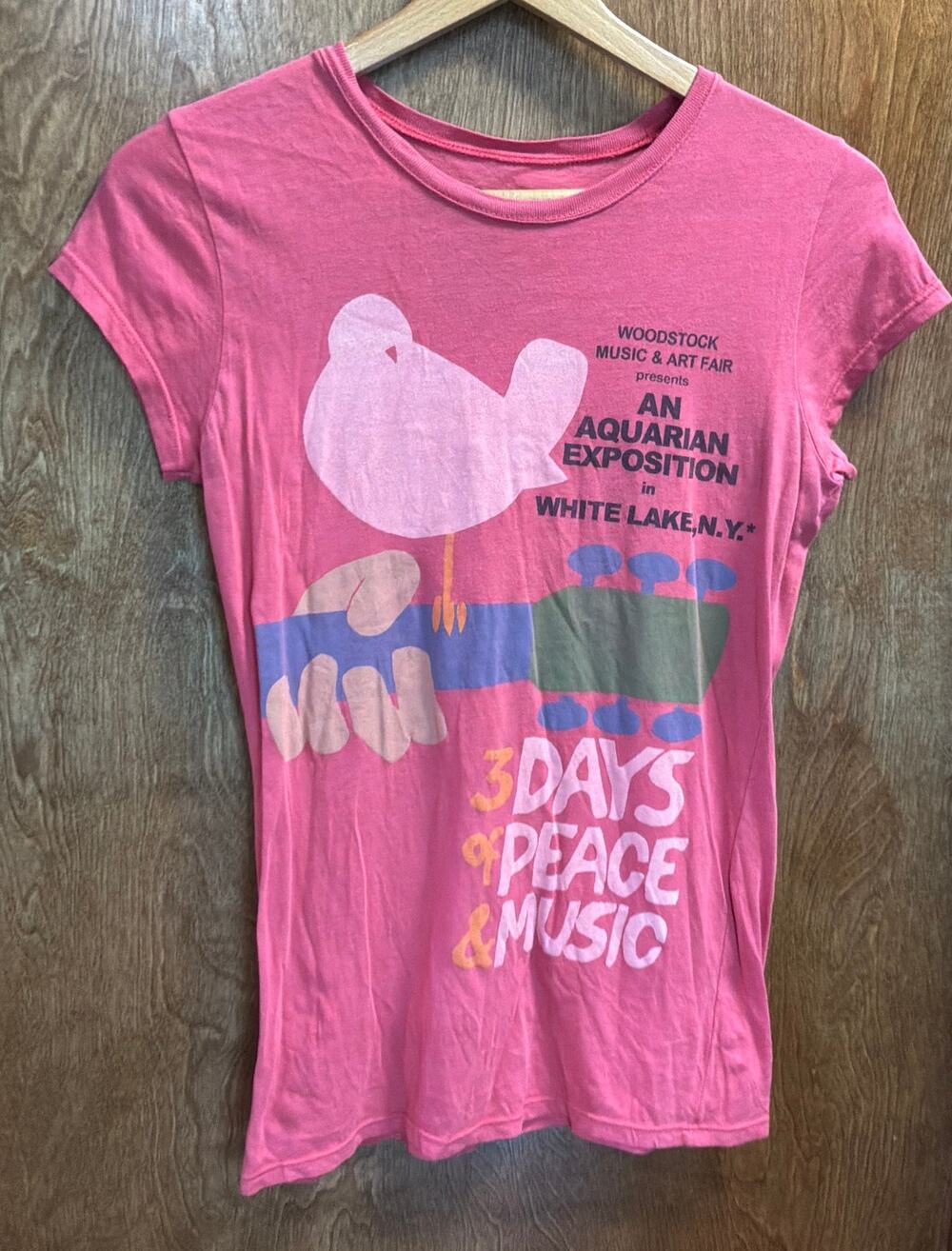 Woodstock 3 Days Womens T-Shirt - music festival sz S